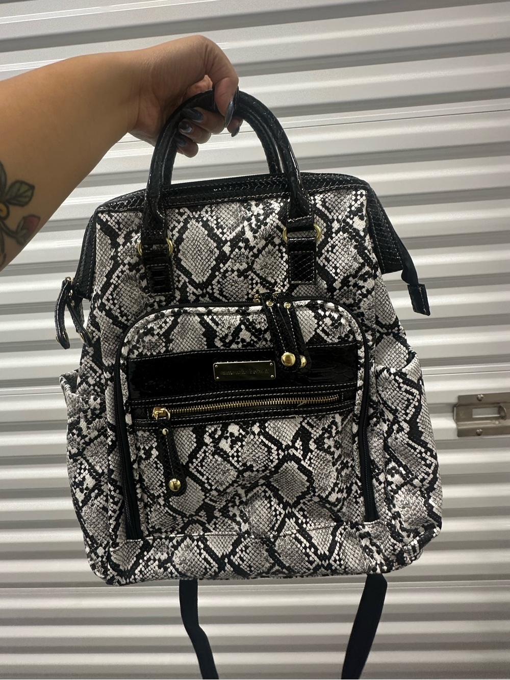 Samantha Brown Ombre Croco Backpack - White